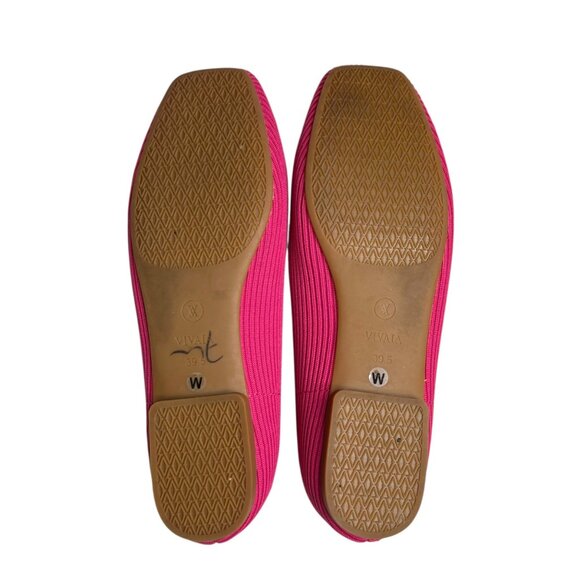 Vivaia Square Toe Knit Ballet Flats Pink EU 39.5 US 8.5 Preppy Smart Twee - Picture 10 of 12